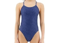 TYR Lapped Solid Badeanzug Cutoutfit - 36 Navy