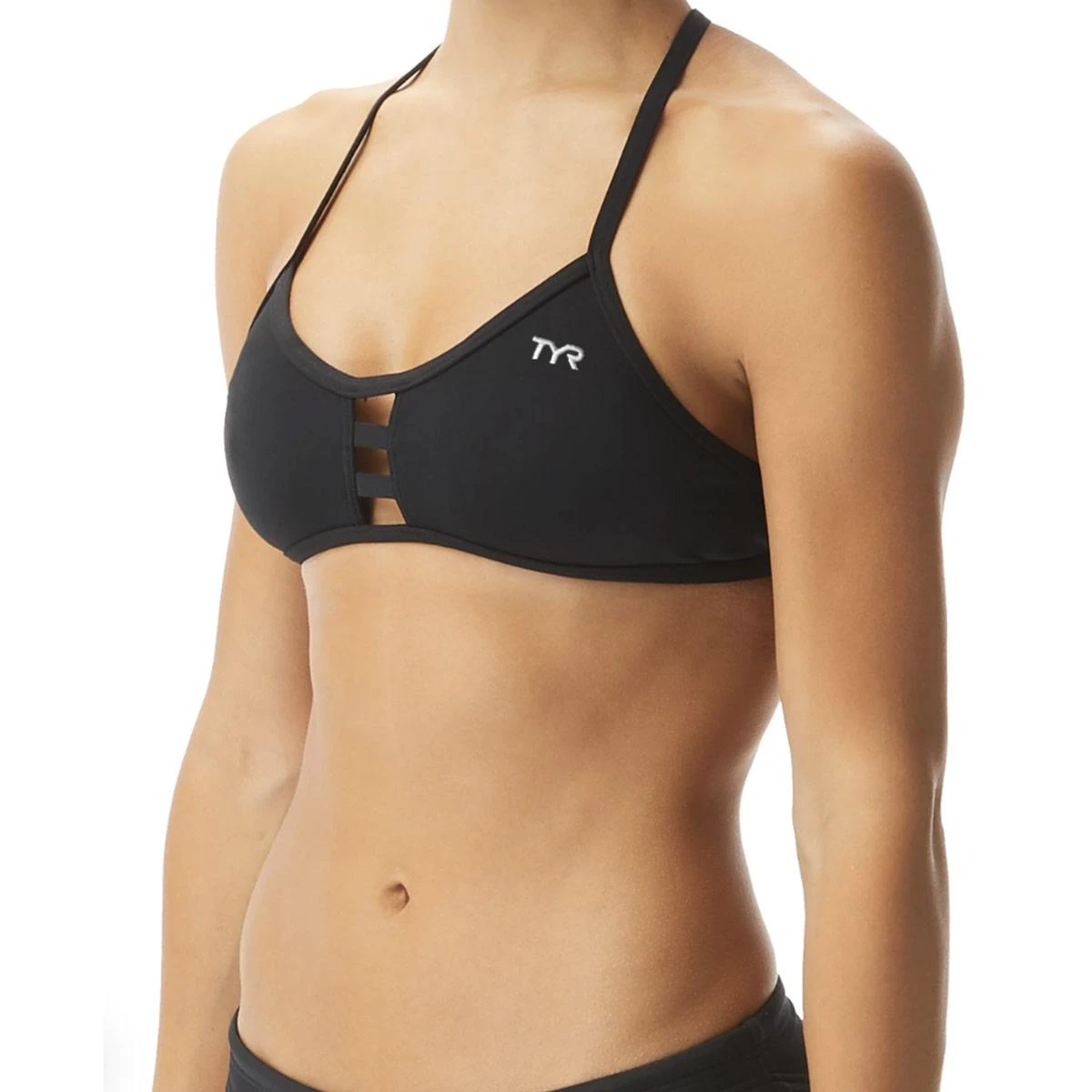 TYR Solids Pacific Tieback Damen Bikinitop Schwarz 1 TYR Solids Pacific Tieback Damen Bikinitop Schwarz
