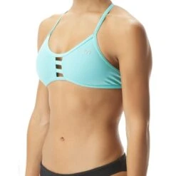 TYR Solids Pacific Tieback Damen Bikinitop Hellblau