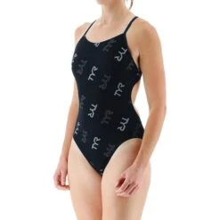 TYR Cascading Cutoutfit Badeanzug Schwarz Grau Damen