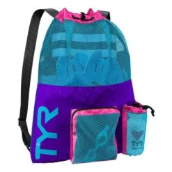 Schwimmsack TYR Big Mesh Mumie 40L Blau Lila