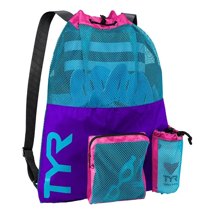 Schwimmsack TYR Big Mesh Mumie 40L Blau Lila 1 Schwimmsack TYR Big Mesh Mumie 40L Blau Lila