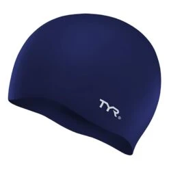 TYR Silicon No Wrinkle Kinder Schwimmkappe Marineblau