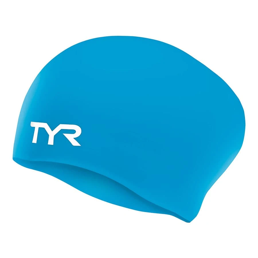 TYR Long Hair Wrinkle Free Kinder Schwimmkappe Blau 1 TYR Long Hair Wrinkle Free Kinder Schwimmkappe Blau