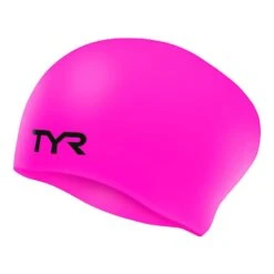 TYR Long Hair Wrinkle Free Kinder Schwimmkappe Rosa