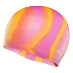 TYR Silicon Multi Color Schwimmkappe Orange/rosa