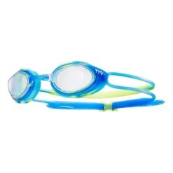 Schwimmbrille TYR Blackhawk Racing Blau Grün Mit Transparenten Gläsern Kind
