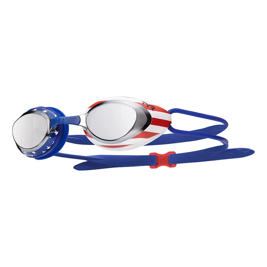 Schwimmbrille TYR Blackhawk Racing USA Rot Weiß Blau Mit Verspiegelten Gläsern 1 Schwimmbrille TYR Blackhawk Racing USA Rot Weiß Blau Mit Verspiegelten Gläsern