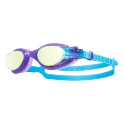 TYR Vesi Kinder Schwimmbrille Blau/lila Mit Verspiegelten Gelben Gläsern