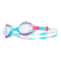 TYR Swimple TM Spikes Tie Kinder Schwimmbrille Blau/weiß/rosa Mit Transparenten Gläsern