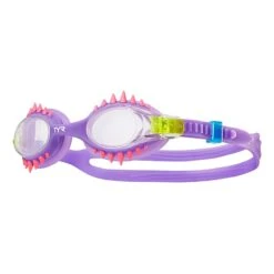 TYR Swimple TM Spikes Kinder Schwimmbrille Lila Mit Transparenten Gläsern