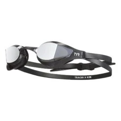 TYR Tracer X RZR Schwimmbrille Schwarz Mit Verspiegelten Silbernen Gläsern