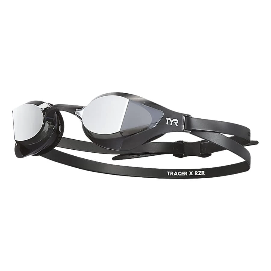 TYR Tracer X RZR Schwimmbrille Schwarz Mit Verspiegelten Silbernen Gläsern 1 TYR Tracer X RZR Schwimmbrille Schwarz Mit Verspiegelten Silbernen Gläsern