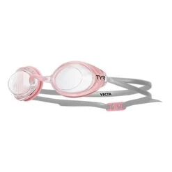 TYR Vecta Racing Schwimmbrille Grau/rosa Mit Transparenten Gläsern