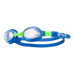 TYR Flex Frame Kinder Schwimmbrille Blau/grün Mit Transparenten Gläsern