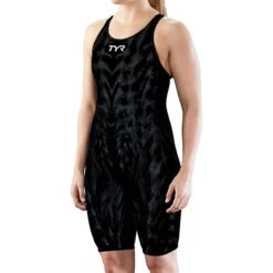 TYR Venzo Genesis Open Back Damen Badeanzug Schwarz/grau