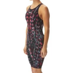 TYR Venzo Genesis Open Back Damen Badeanzug Schwarz/rot/blau